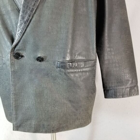 Deerskin Trading Post leather blazer sport coat jacket men's Medium black - Picture 5 of 15